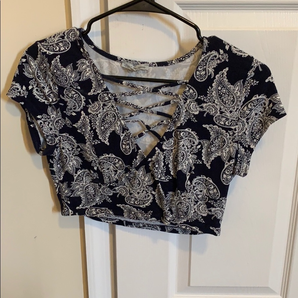 navy blue crop top